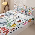 thumbnail image 3 of Erosebridal Watercolor Elephant Zipper Queen Comforter Set with Fitted Sheet and 2 Pillowcases,Rustic Floral Print Zipper Bedding Set,Grey Blue Pink,Reversible, 3 of 6
