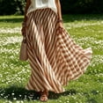 thumbnail image 7 of JGGSPWM Womens Elegant Striped Pleated Flowy Maxi Skirt High Elastic Waist Long Skirts, Soft Loose Fit Vacation Daily Wear for Spring Summer Yellow XL, 7 of 7