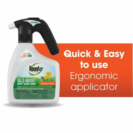 Roundup For Lawns1 with QuickHand Sprayer, Weed Killer for Use on Northern Grasses, 1.5L