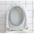 thumbnail image 2 of Paquete de 2 cojines universales impermeables para asiento de inodoro con lazo para colgar para baño, lavables suaves y cálidos, 2 of 4