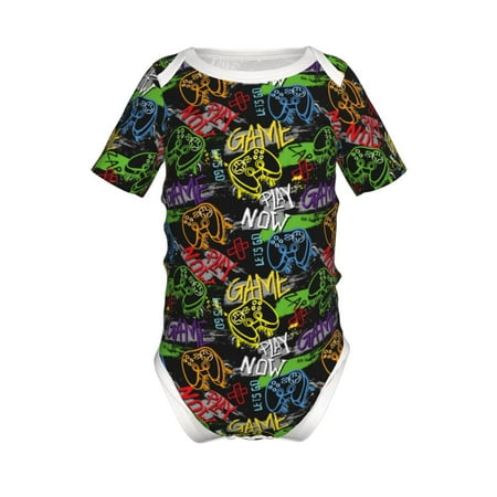 

Yiaed Game Joysticks Print Infant Climbing Short Sleeve Onesie One-Piece Baby Bodysuit Clothes 0-12 Months -6 Months