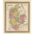 thumbnail image 2 of Vintage Maps 20x23 Black Ornate Wood Framed with Double Matting Museum Art Print Titled - Denmark 1849, 2 of 4