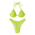 thumbnail image 1 of Gibobby Trajes de Natación para Mujer Traje de baño para mujer Bikinis Traje de baño sólido Pantalones cortos para mujer Halter Trajes de baño de dos pie(Amarillo,CH), 1 of 5