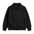 thumbnail image 5 of SERTGUTR Boys Waffle Knit Jacket Turn Down Collar Full Zipper Long Sleeve Pocket Design Solid Color Casual Top Everyday School Fall Winter Coat, 5 of 9