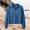 thumbnail image 4 of Perfectbot Women's Collared Button-Down Cardigan Long Sleeve Knit Jacket Top with Ribbed Trim, 4 of 5