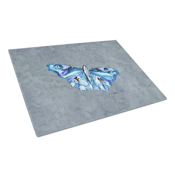 Carolines Treasures 8856LCB Butterfly on Gray Glass Cutting Board Large, 12H x 16W, multicolor