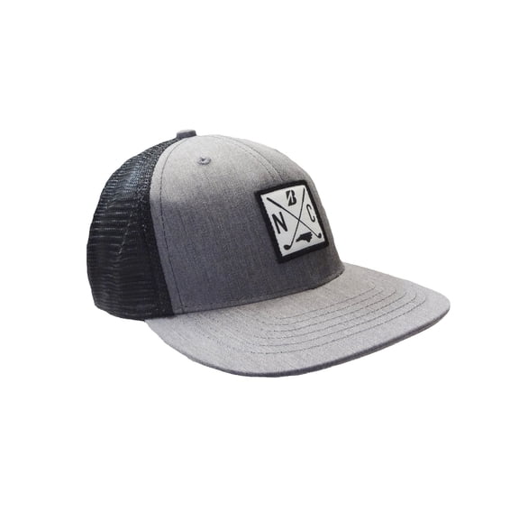 Bridgestone Golf State Collection Trucker Snapback Adjustable Hat, Gray/Black NC -