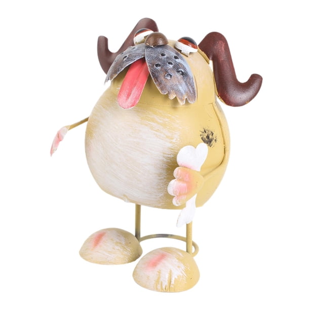 Figura de hierro para regalo, decoración de jardín, estatua de animal para escritorio, estantería, pasillo. Perro