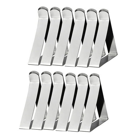 

GROFRY Tablecloth Clips 12Pcs Triangle Stainless Steel Tablecloth Table Cover Clamps Holder Fixing Clips