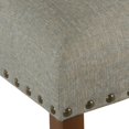 thumbnail image 6 of Fabric Upholstered Wooden Counter Height Stool with Nail Head Trim Accent, Light Gray- Saltoro Sherpi, 6 of 8