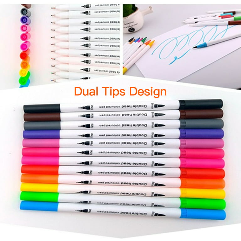 Tomshoo 100 Colors Markers Set Double Tipped Colored Pens Fine Point Art  Markers for Adults Coloring Drawing Illustrations Artist Sketching 