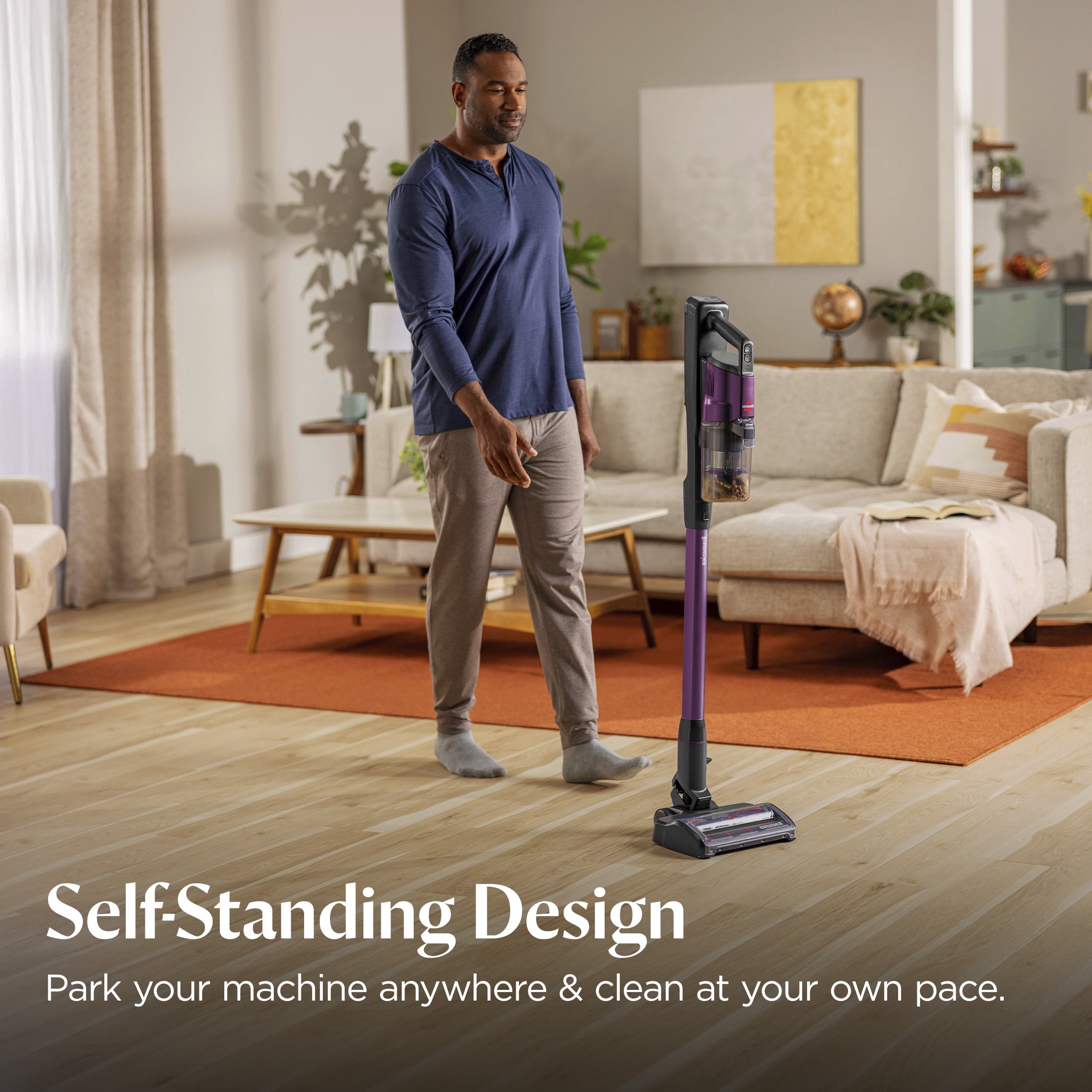 BISSELL PowerClean DualBrush 280W Cordless Self-Standing Stick