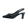 thumbnail image 3 of FLORAL Bloom Women Wide Width Falbala Trim With Rhinestone Slingback Shoes BLACK 7.5, 3 of 6