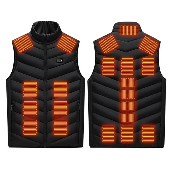 Pisexur Heated Vest for Men Women 21 Heating Jackets Panels 3 Heating Levels Massage Zip Vest Lightweight Winter Jacket Battery Not Included