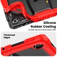 thumbnail image 6 of XYX for Lenovo Tab 10.1 2025 TB-311XU/K10C TB-311FU Case 10.1 inch, 3in1 Heavy Duty Shockproof Tablet Cover with Stand, Shoulder Strap, Red, 6 of 7