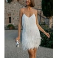 thumbnail image 2 of XXXITICAT Women’s Dresses Flapper Dresses 20s Gatsby with All-Over Fringe Mini Dresses(WH,XL), 2 of 4