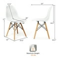 thumbnail image 2 of Gymax 2PCS Modern DSW Dining Chair Office Home w/ Mesh Design Wooden Legs White, 2 of 10