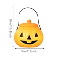 thumbnail image 3 of Lidded Jack O Lantern Pumpkin Candy Bucket Halloween Decorations, Portable Handle Plastic Pail for Halloween Party Indoor Gothic Home Decor, 3 of 8