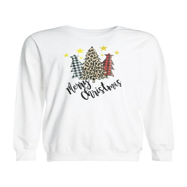 OUSITAID Christmas Family Matching Fashion Warm Outfits Christmas Tree Print Loose Pullover Tops Loungewear Skin-Friendly