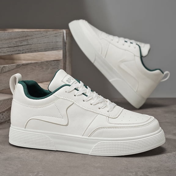 CORASUN Men's Cream and Green Fashion Sneakers, Durable Water-Resistant Soft Sole Casual Shoes for Teens & Men, Ideal for Streetwear, Travel and Outdoor Activities