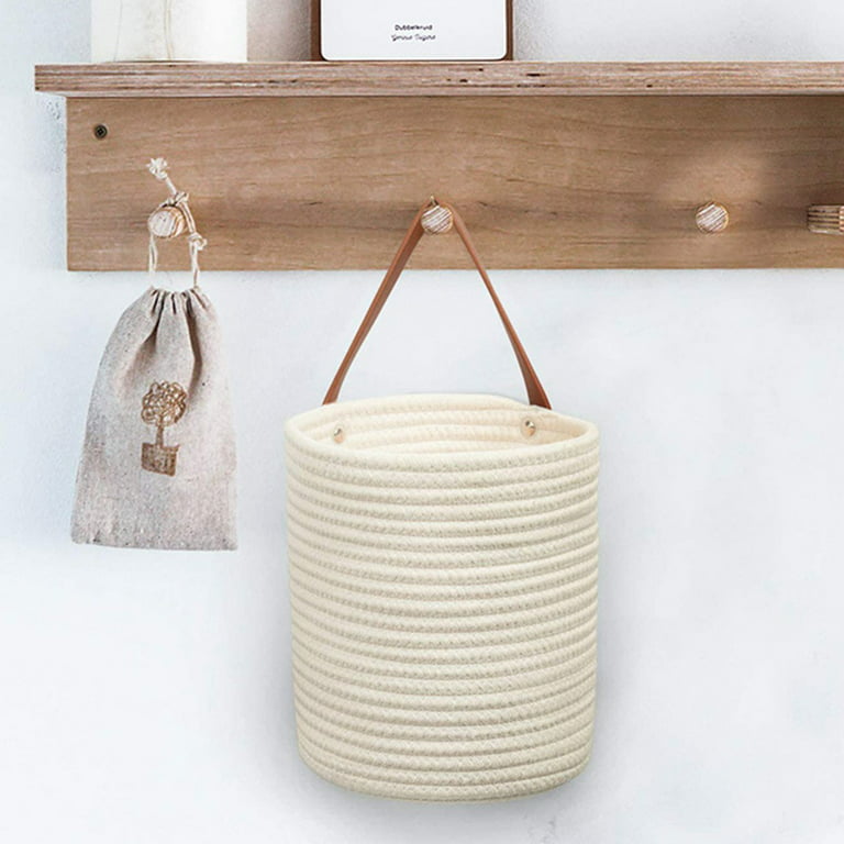 MarinaVida Wall Hanging Storage Baskets, Small Cotton Rope Woven
