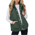 thumbnail image 2 of Women's Stand Collar Sleeveless Vest, Quilted Zip Up Vest, Lightweight Puffer Vest, Warm Winter Vest Top, Casual Outerwear Vest, Pocket Detail Sleeveless Jacket Blackish Green, 2 of 7