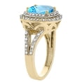 thumbnail image 3 of 14K Yellow Gold Natural Swiss Blue Topaz Ring Cushion 8x8 mm with Diamond Accents, size 6.5, 3 of 4