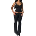thumbnail image 3 of Women'S Y2k Lace Sleeveless Top V Neck Spaghetti Strap Tank Top See Through Tops, 3 of 10