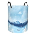 thumbnail image 2 of XMXT Collapsible Laundry Basket, Beautiful Snowy Landscape Polyester Waterproof Laundry Hampers Dirty Clothes Hamper, 40L, 2 of 8