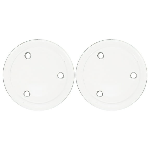 Sipeihong Set of 2 Round Glass Candle Plates for Home Decor, Simple Candle Holders and Table Decoration Accessories
