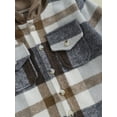 thumbnail image 6 of Toddler Baby Boy Girl Fall Winter Clothes Flannel Hooded Plaid Shirt Jacket Button Down Shacket, 6 of 7