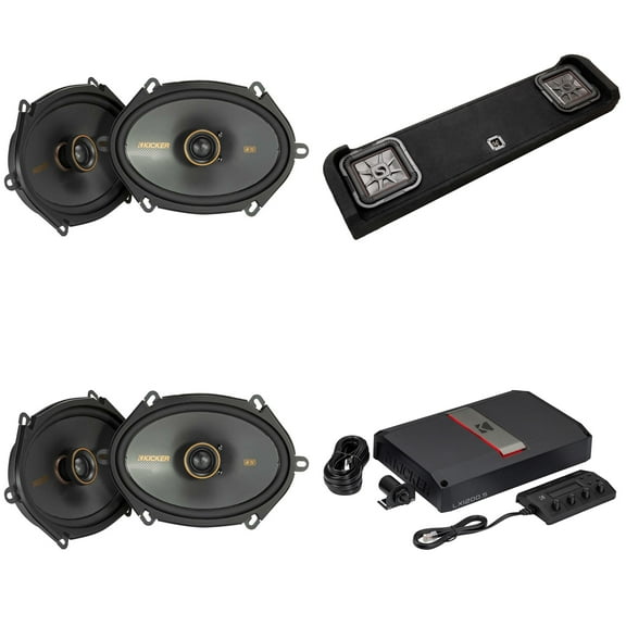 Kicker F-150 09-UP Crew Cab Audio Upgrade, LX 5 Ch Amp, Speaker Upgrade & Vehicle Specific Dual 10" Solobaric Enclosure