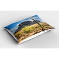 thumbnail image 2 of Ambesonne Nature Pillow Sham 2 Pack, Canyon Cloudy Cliff, 36"x20", Brown Green Blue, 2 of 3
