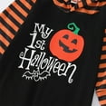 thumbnail image 6 of XXWXYD My 1st Halloween Jumpsuit for Kids, Striped Long Sleeve Hooded Romper with Pumpkin Print, Cute Baby Jumpsuit Outfit, Soft Festive Wear, 6 of 6