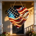 thumbnail image 4 of geerera 4th of July Patriotic Heart Suncatcher, 7.87 Inch Acrylic Stained Glass Style American Flag Window Hanging for Independence Day Decor, 4 of 6