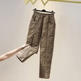 thumbnail image 2 of Luxalzxs Women's Winter Quilted Pants Down Cotton Pants Elastic Waist Oversized Trousers Loose Outdoor Padded Warm Casual Pants Ski Pants, 2 of 5