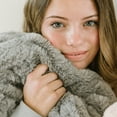 thumbnail image 4 of Minky Designs Ash Gray Minky Blanket – Ultra Soft Faux Fur Throw Blanket for Couch, Bed & Home – Fluffy, Warm & Luxurious – Chic Collection (Large, 60x72), 4 of 10