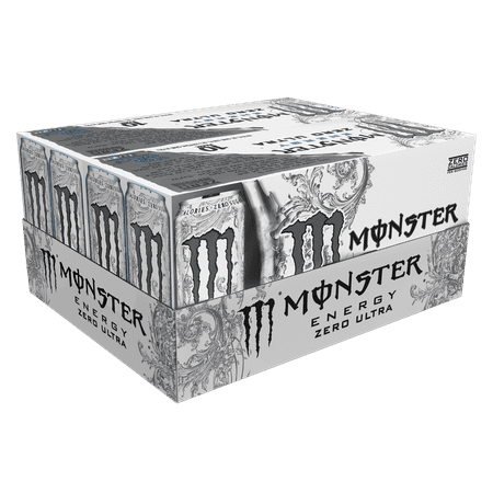 (20 Cans) Monster Ultra Energy Drink, Zero, 16 fl oz