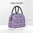 thumbnail image 2 of Fotbe blue flower Skull colorful Pattern Lunch Bag, Insulated Lunch Box, Small Leakproof Cooler Food Lunch Containers Reusable High Capacity Lunch Tote Bags for Work, Travel, Outdoor, 2 of 6