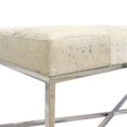 thumbnail image 4 of Pasargad Home Safari Cowhide Silver Bench with Steel Legs, 4 of 5