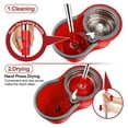 thumbnail image 4 of Spin Mop and Bucket with Wringer Set, 360° Spinning Mop Bucket System with 3 Microfiber Mop Replacement Heads and 61" Stainless Steel Adjustable Handle for Floor Cleaning (20QT), 4 of 7