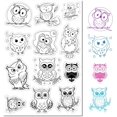 thumbnail image 2 of Cute Owl Clear Rubber Stamp Vintage Cartoon Birds Moon Transparent Silicone Seals Stamp for Journaling Card Making DIY Scrapbooking Handmade Photo Album Notebook Decor 4.3 x 6.3inch, 2 of 9