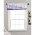 thumbnail image 3 of Purple Linen Curtain Valance for Bedroom/Bathroom/Kitchen/Office/Living/Dining Room Window,Ocean Sea Wave Geometric Abstract Minimalist Art Pocket Topper Drapes Decorative Cafe Drapery Panel 54"x18", 3 of 6