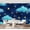 Color 4, variant on Wall Mural Peel and Stick dark blue seamless gold foil constellations stars clouds Watercolor Self-Adhesive Wallpaper Removable Wall Decal Wall Sticker Home Decor for Living Room Bedroom 69"x96"