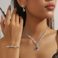 thumbnail image 2 of Silver Jewelry Set for Prom,Elegant Prom Jewelry Set Crystal Rhinestone Necklace Earrings Bracelet Brides Wedding Prom Dresses Costume Jewelry Accessories for Women, 2 of 7