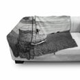 thumbnail image 3 of Shipwreck Soft Flannel Fleece Throw Blanket, Picture of a Dated Wooden Boat on Rocky Beach and Stormy Clouds in the Sky Air Image, Cozy Plush for Indoor and Outdoor Use, 70" x 90", Grey, by Ambesonne, 3 of 6