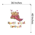 thumbnail image 4 of Teady Bear Hugging Scarf Always Kiss Me Goodnight Hugs Kisses Girls Love Beautiful Crown Prince Unicorns Royalty Sweet Dreams Decorating Holiday Gift Ideas Wall Decal Sticker - Size: 36 In X 40 In, 4 of 5