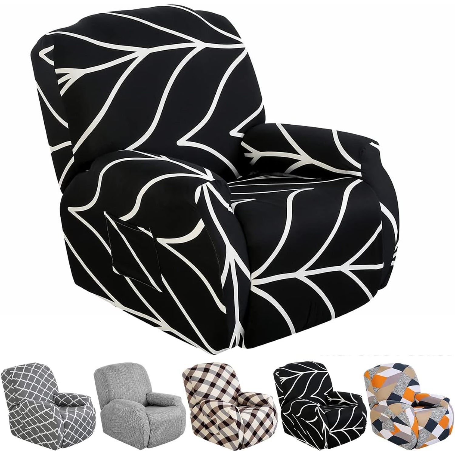 SEYATPOOL Recliner Covers Stretch Recliner Chair Covers 4 Pieces with