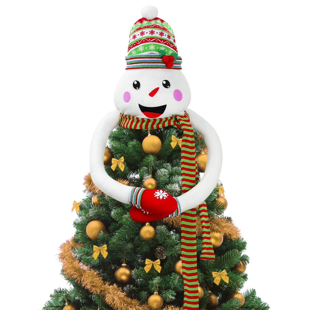 Etereauty Christmas Tree Topper Snowman Hugger Christmas Snowman
