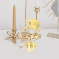 OUNONA Modern Carousel Candle Holder 13.00X8.00X8.00CM Golden